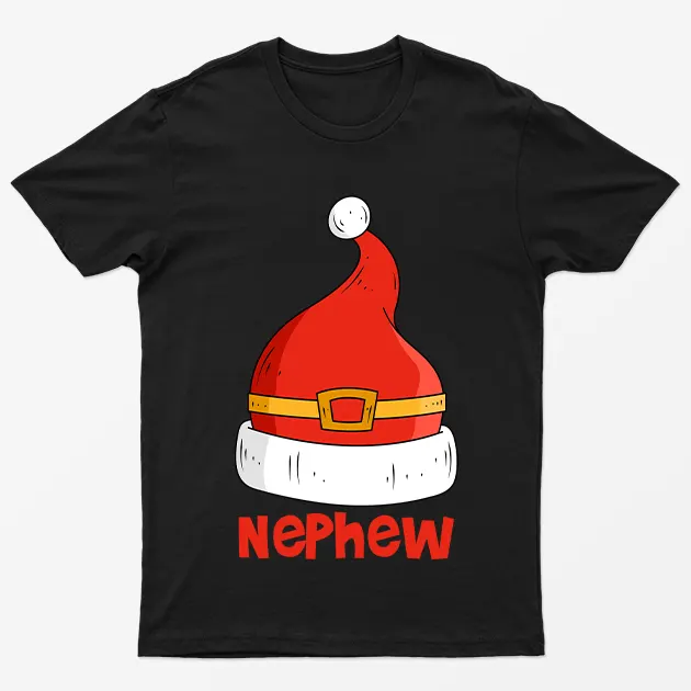 Black Nephew Red Santa Hat T-Shirt