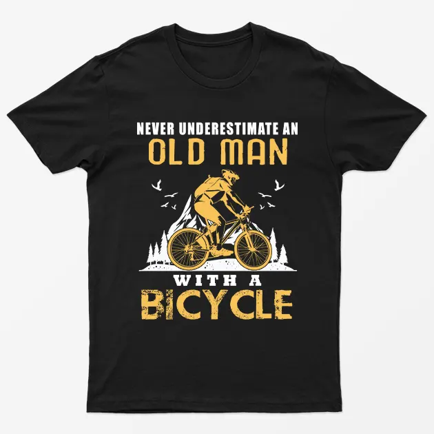 Black Never Underestimate With A Bicycle T-Shirt