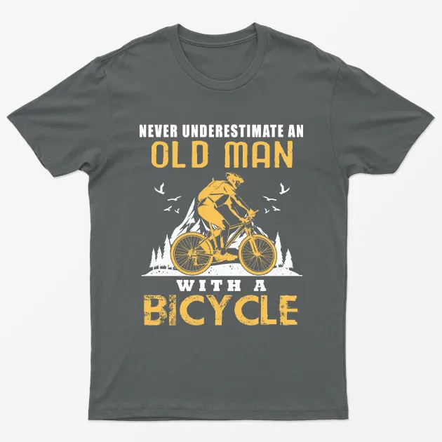 Charcoal Never Underestimate With A Bicycle T-Shirt