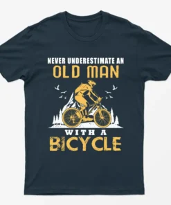 Navy Blue Never Underestimate With A Bicycle T-Shirt