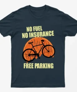 Navy Blue No Fuel No Insurance Bicycle T-Shirt