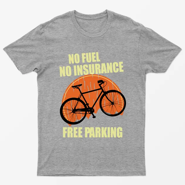 Sport Grey No Fuel No Insurance Bicycle T-Shirt
