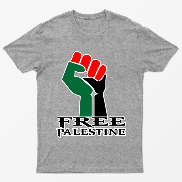 Sports Grey Palestine Fist T-Shirt
