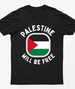 Black Palestine Gaza Will Be Free Graphic T-Shirt