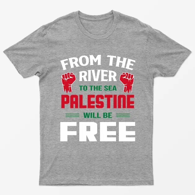 Sports Grey Palestine Will Be Free Graphic T-Shirt