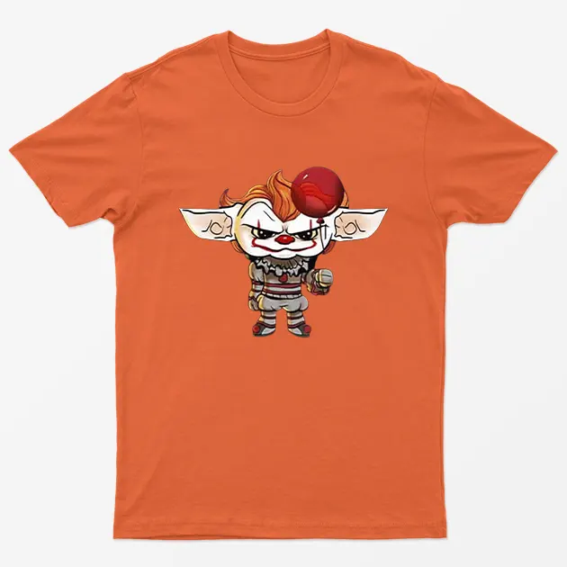Orange Pennywise Halloween Graphic T-Shirt