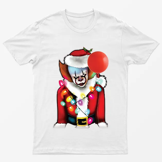 White Pennywise Santa Claus T-Shirt