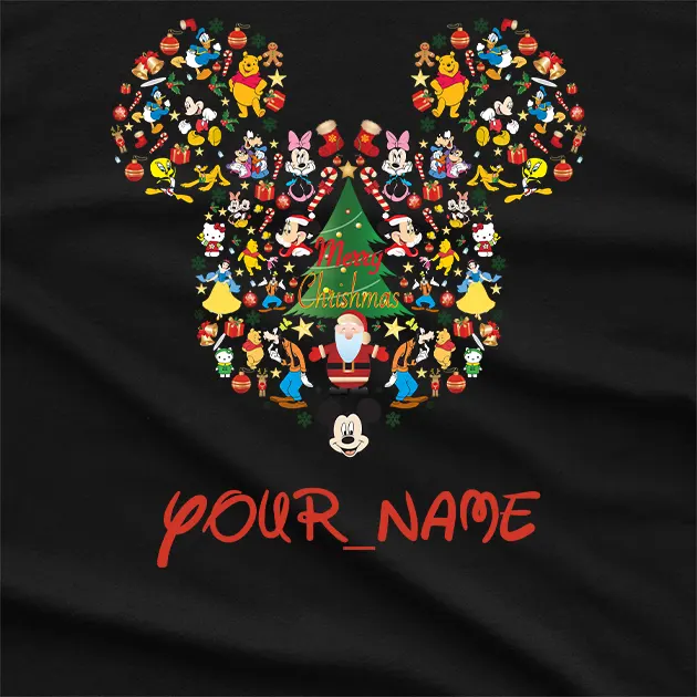 Personaliosed Mickey Christmas T-Shirt
