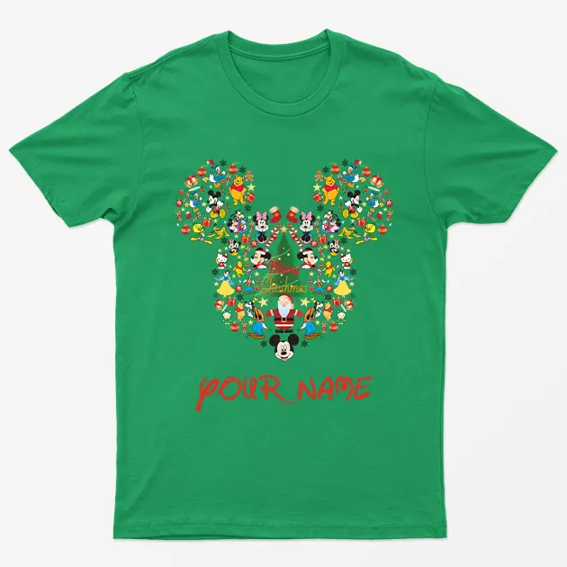 Irish Green Personaliosed Mickey Christmas T-Shirt