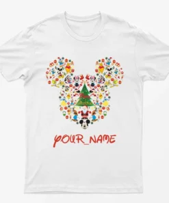 White Personaliosed Mickey Christmas T-Shirt