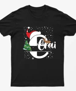 Black Personalised Christmas Graphic T-Shirt