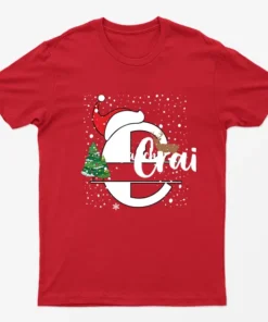 Red Personalised Christmas Graphic T-Shirt