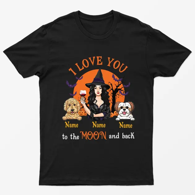 Black Personalised I Love You To The Moon T-Shirt