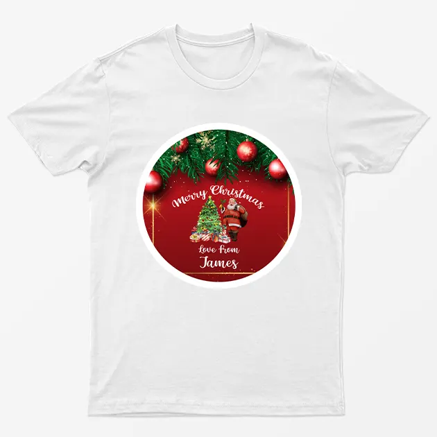 White Personalised Merry Christmas Love T-Shirt