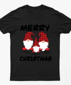 Black Personalised Merry Christmas T-Shirt