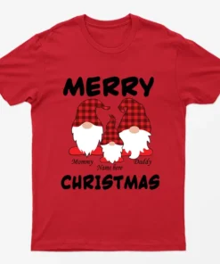 Red Personalised Merry Christmas T-Shirt