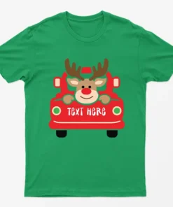 Irish Green Personalised Reindeer Christmas T-Shirt