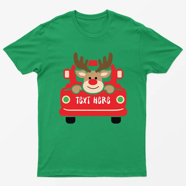 Irish Green Personalised Reindeer Christmas T-Shirt