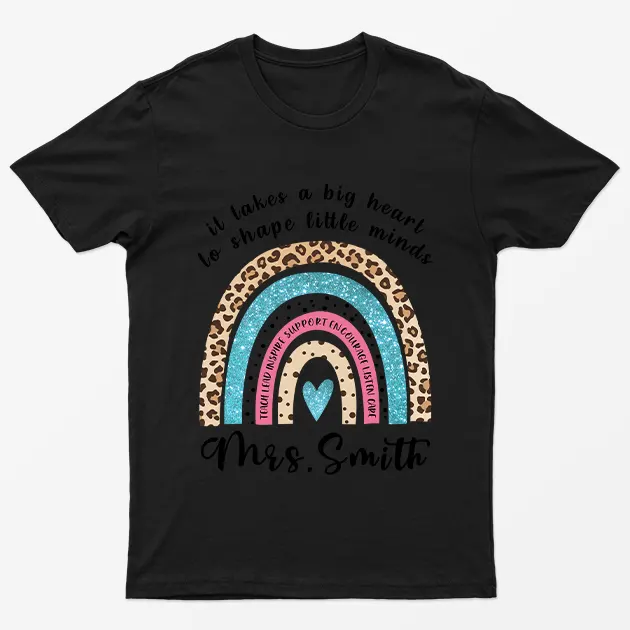 Black Personalised Teachers Day Inspiration T-Shirt