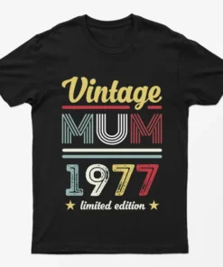 Black Personalised Vintage Mom United Edition T-Shirt