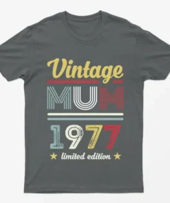 Charcoal Personalised Vintage Mom United Edition T-Shirt