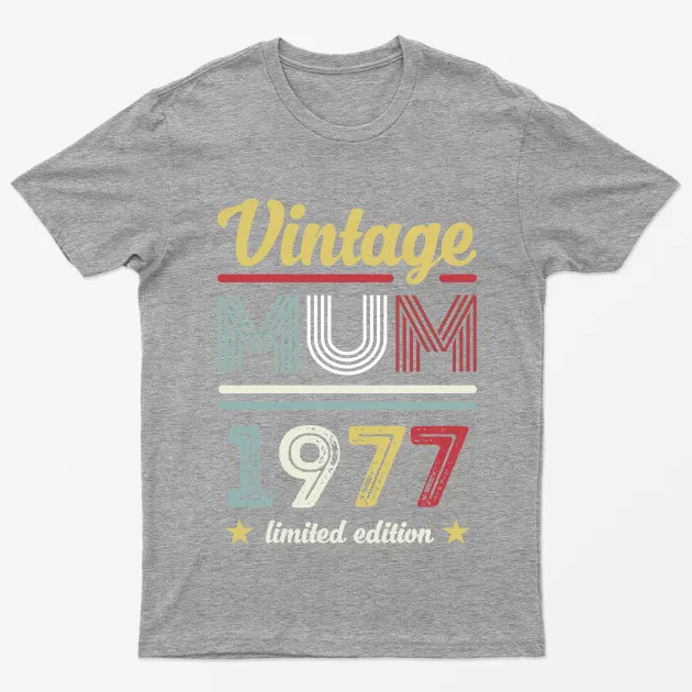 Sport Grey Personalised Vintage Mom United Edition T-Shirt
