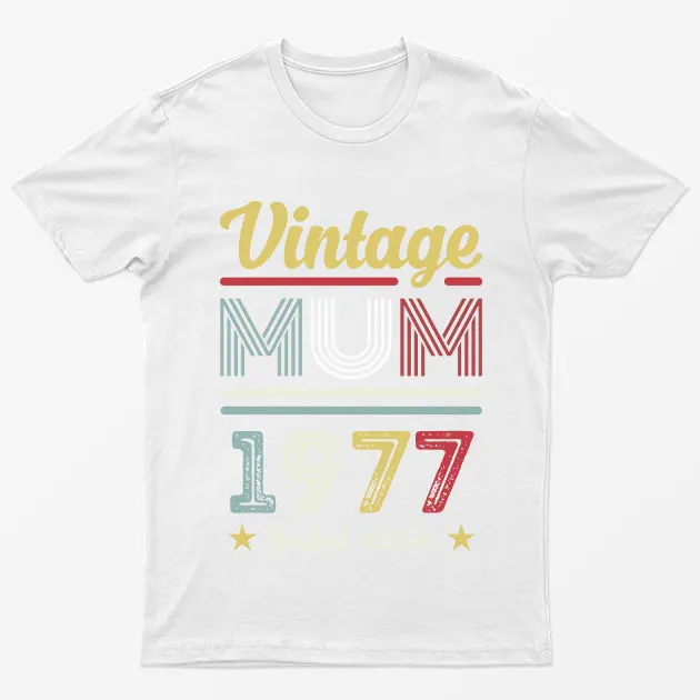 White Personalised Vintage Mom United Edition T-Shirt