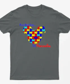 Charcoal Please Dont Stare Autism Awareness T-Shirt