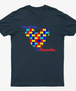 Navy Blue Please Dont Stare Autism Awareness T-Shirt