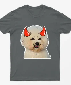 Charcoal Poodle Horns Halloween T-Shirt