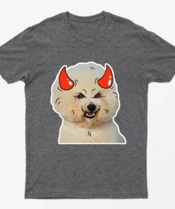 Dark Heather Poodle Horns Halloween T-Shirt