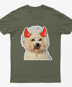 Military Green Poodle Horns Halloween T-Shirt