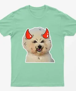 Mint Green Poodle Horns Halloween T-Shirt