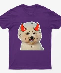Purple Poodle Horns Halloween T-Shirt