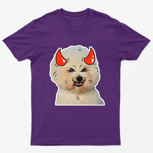 Purple Poodle Horns Halloween T-Shirt