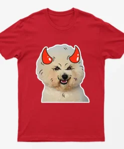 Red Poodle Horns Halloween T-Shirt