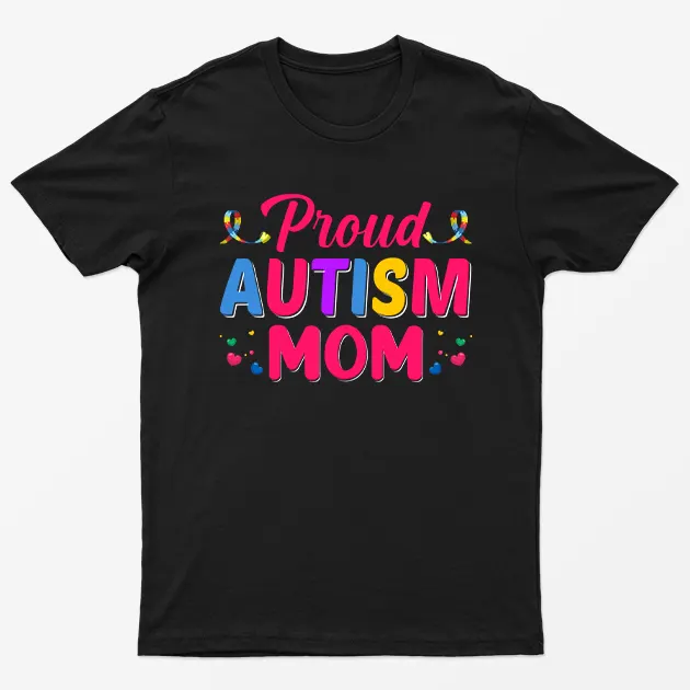 Black Proud Autism Mom T-Shirt