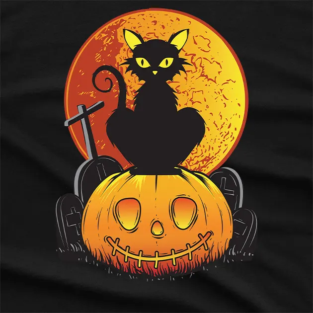 Pumpkin Cat Halloween T-Shirt