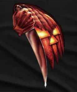 Pumpkin Knife Graphic T-Shirt