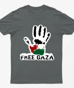 Charcoal Raise Your Hand For Gaza T-Shirt