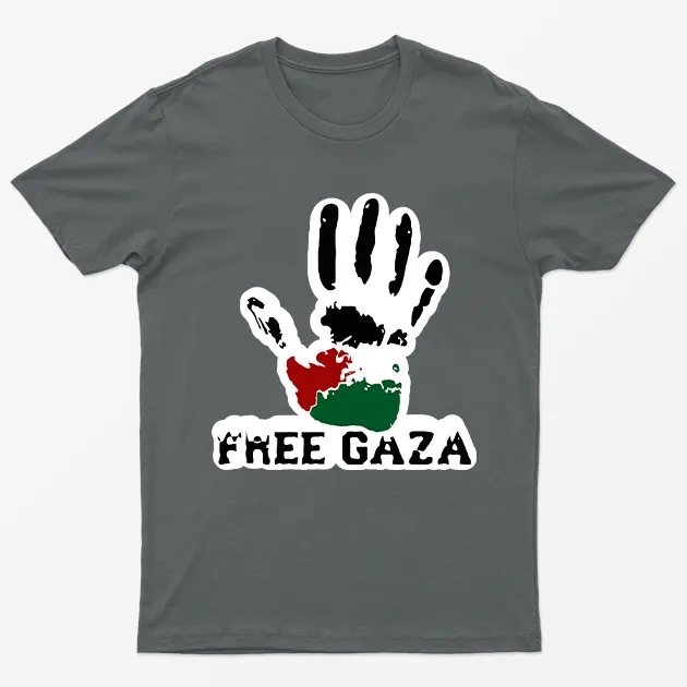 Charcoal Raise Your Hand For Gaza T-Shirt