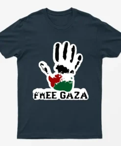 Navy Blue Raise Your Hand For Gaza T-Shirt