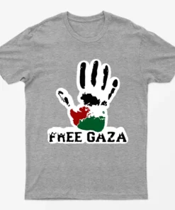 Sport Grey Raise Your Hand For Gaza T-Shirt