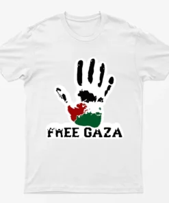 White Raise Your Hand For Gaza T-Shirt