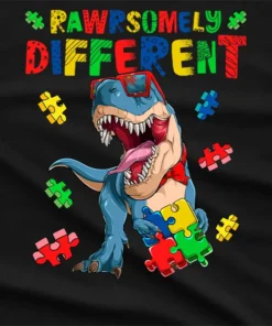 Rawrsomely Different Autism Awareness T-Shirt