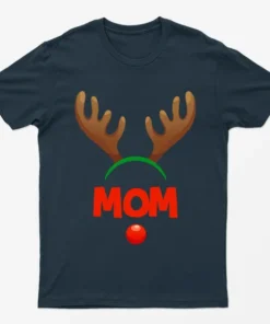 Navy Blue Reindeer Mom Gaphic T-Shirt