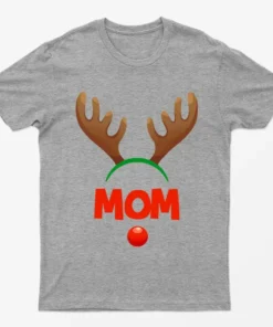 Sport Grey Reindeer Mom Gaphic T-Shirt