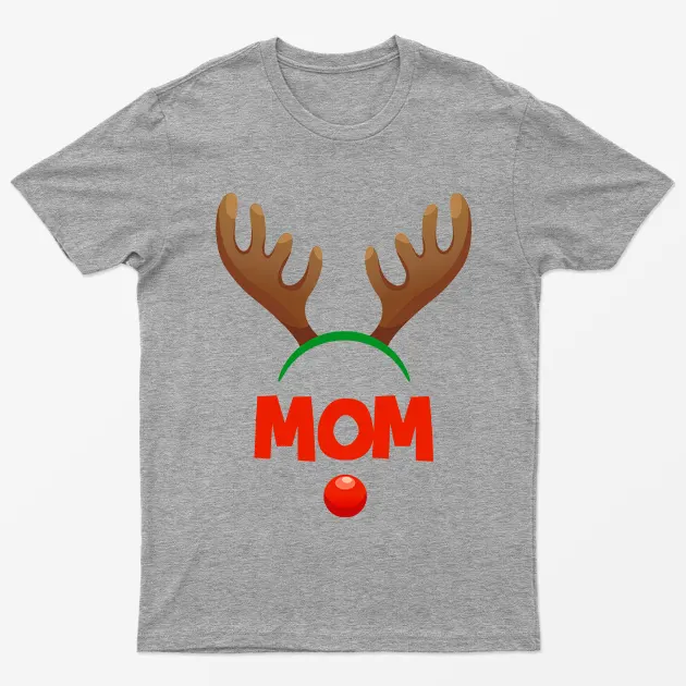 Sport Grey Reindeer Mom Gaphic T-Shirt