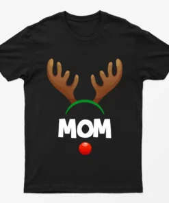 Black Reindeer Mom T-Shirt