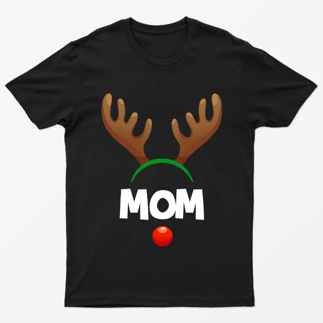 Black Reindeer Mom T-Shirt